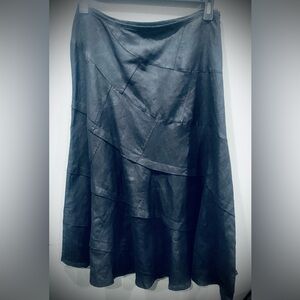 Women’s Sandrou Maxi Black Maxi Linen Patchwork Skirt Size 8